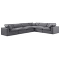  Manufacturer Color_Grey -- Comfy 158" Grey Velvet Upholstered 6 pc Modular Sectional IMAGE 1