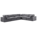  Manufacturer Color_Grey -- Comfy 158" Grey Velvet Upholstered 6 pc Modular Sectional IMAGE 1