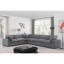  Manufacturer Color_Grey -- Comfy 158" Grey Velvet Upholstered 6 pc Modular Sectional IMAGE 2