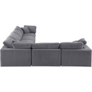  Manufacturer Color_Grey -- Comfy 158" Grey Velvet Upholstered 6 pc Modular Sectional IMAGE 5