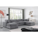  Manufacturer Color_Grey -- Comfy 158" Grey Velvet Upholstered 6 pc Modular Sectional IMAGE 2