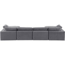  Manufacturer Color_Grey -- Comfy 158" Grey Velvet Upholstered 6 pc Modular Sectional IMAGE 3