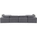 Meridian Comfy Grey Velvet Modular Sectional IMAGE 3