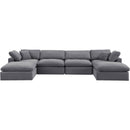  Manufacturer Color_Grey -- Comfy 158" Grey Velvet Upholstered 6 pc Modular Sectional IMAGE 4