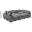  Manufacturer Color_Grey -- Comfy 119" Grey Velvet Upholstered 6 pc Modular Sectional IMAGE 10