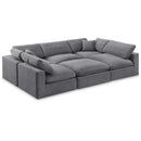  Manufacturer Color_Grey -- Comfy 119" Grey Velvet Upholstered 6 pc Modular Sectional IMAGE 1