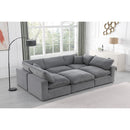  Manufacturer Color_Grey -- Comfy 119" Grey Velvet Upholstered 6 pc Modular Sectional IMAGE 2