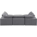  Manufacturer Color_Grey -- Comfy 119" Grey Velvet Upholstered 6 pc Modular Sectional IMAGE 3