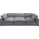  Manufacturer Color_Grey -- Comfy 119" Grey Velvet Upholstered 6 pc Modular Sectional IMAGE 4