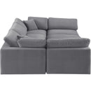  Manufacturer Color_Grey -- Comfy 119" Grey Velvet Upholstered 6 pc Modular Sectional IMAGE 5