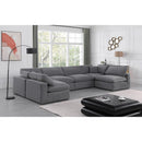  Manufacturer Color_Grey -- Comfy 158" Grey Velvet Upholstered 6 pc Modular Sectional IMAGE 2