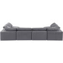  Manufacturer Color_Grey -- Comfy 158" Grey Velvet Upholstered 6 pc Modular Sectional IMAGE 3