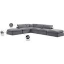  Manufacturer Color_Grey -- Comfy 157" Grey Velvet Upholstered 6 pc Modular Sectional IMAGE 11
