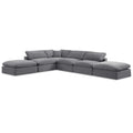  Manufacturer Color_Grey -- Comfy 157" Grey Velvet Upholstered 6 pc Modular Sectional IMAGE 1