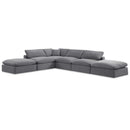  Manufacturer Color_Grey -- Comfy 157" Grey Velvet Upholstered 6 pc Modular Sectional IMAGE 1