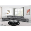  Manufacturer Color_Grey -- Comfy 157" Grey Velvet Upholstered 6 pc Modular Sectional IMAGE 2