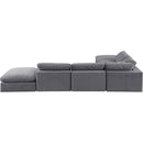  Manufacturer Color_Grey -- Comfy 157" Grey Velvet Upholstered 6 pc Modular Sectional IMAGE 3