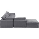  Manufacturer Color_Grey -- Comfy 157" Grey Velvet Upholstered 6 pc Modular Sectional IMAGE 5