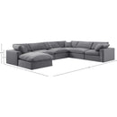  Manufacturer Color_Grey -- Comfy 158" Grey Velvet Upholstered 7 pc Modular Sectional IMAGE 10