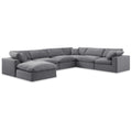  Manufacturer Color_Grey -- Comfy 158" Grey Velvet Upholstered 7 pc Modular Sectional IMAGE 1