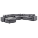 Manufacturer Color_Grey -- Comfy 158" Grey Velvet Upholstered 7 pc Modular Sectional IMAGE 1