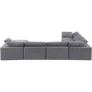  Manufacturer Color_Grey -- Comfy 158" Grey Velvet Upholstered 7 pc Modular Sectional IMAGE 3