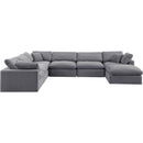  Manufacturer Color_Grey -- Comfy 158" Grey Velvet Upholstered 7 pc Modular Sectional IMAGE 4
