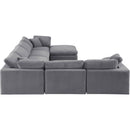  Manufacturer Color_Grey -- Comfy 158" Grey Velvet Upholstered 7 pc Modular Sectional IMAGE 5