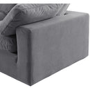 Meridian Comfy Grey Velvet Modular Sectional IMAGE 7
