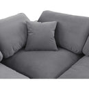 Meridian Comfy Grey Velvet Modular Sectional IMAGE 8