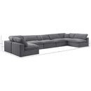  Manufacturer Color_Grey -- Comfy 197" Grey Velvet Upholstered 7 pc Modular Sectional IMAGE 10