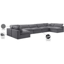  Manufacturer Color_Grey -- Comfy 197" Grey Velvet Upholstered 7 pc Modular Sectional IMAGE 11