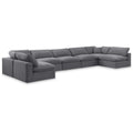  Manufacturer Color_Grey -- Comfy 197" Grey Velvet Upholstered 7 pc Modular Sectional IMAGE 1