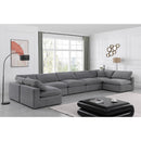  Manufacturer Color_Grey -- Comfy 197" Grey Velvet Upholstered 7 pc Modular Sectional IMAGE 2