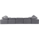  Manufacturer Color_Grey -- Comfy 197" Grey Velvet Upholstered 7 pc Modular Sectional IMAGE 3