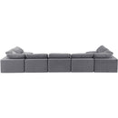 Meridian Comfy Grey Velvet Modular Sectional IMAGE 3