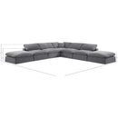  Manufacturer Color_Grey -- Comfy 157" Grey Velvet Upholstered 7 pc Modular Sectional IMAGE 10
