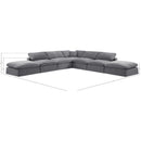Meridian Comfy Grey Velvet Modular Sectional IMAGE 10