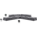  Manufacturer Color_Grey -- Comfy 157" Grey Velvet Upholstered 7 pc Modular Sectional IMAGE 11
