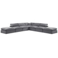  Manufacturer Color_Grey -- Comfy 157" Grey Velvet Upholstered 7 pc Modular Sectional IMAGE 1