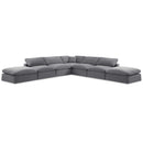  Manufacturer Color_Grey -- Comfy 157" Grey Velvet Upholstered 7 pc Modular Sectional IMAGE 1