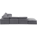  Manufacturer Color_Grey -- Comfy 157" Grey Velvet Upholstered 7 pc Modular Sectional IMAGE 4