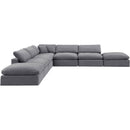  Manufacturer Color_Grey -- Comfy 157" Grey Velvet Upholstered 7 pc Modular Sectional IMAGE 5