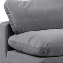Meridian Comfy Grey Velvet Modular Sectional IMAGE 7