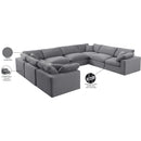  Manufacturer Color_Grey -- Comfy 158" Grey Velvet Upholstered 8 pc Modular Sectional IMAGE 11