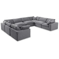  Manufacturer Color_Grey -- Comfy 158" Grey Velvet Upholstered 8 pc Modular Sectional IMAGE 1