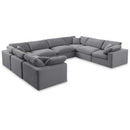  Manufacturer Color_Grey -- Comfy 158" Grey Velvet Upholstered 8 pc Modular Sectional IMAGE 1