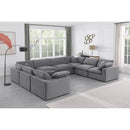  Manufacturer Color_Grey -- Comfy 158" Grey Velvet Upholstered 8 pc Modular Sectional IMAGE 2