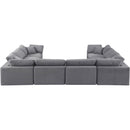  Manufacturer Color_Grey -- Comfy 158" Grey Velvet Upholstered 8 pc Modular Sectional IMAGE 3