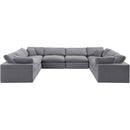  Manufacturer Color_Grey -- Comfy 158" Grey Velvet Upholstered 8 pc Modular Sectional IMAGE 4
